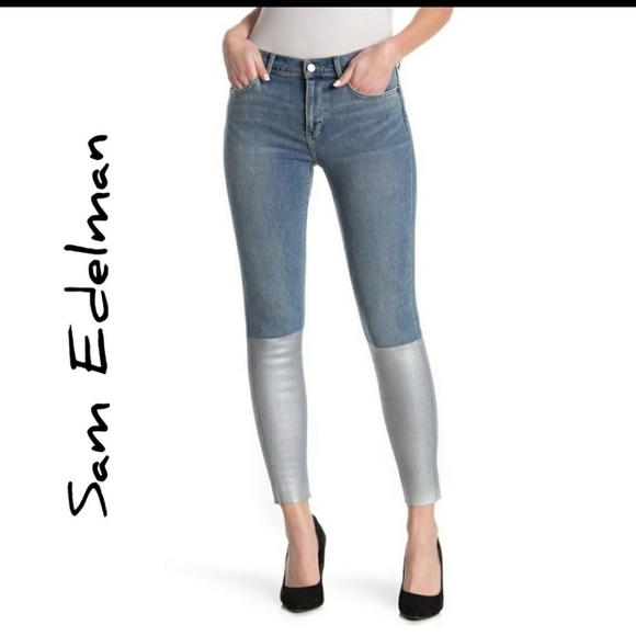 Sam Edelman The Kitten Two Tone Jeans NWT Size 27 - Picture 13 of 13